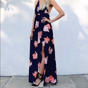Floral maxi with cross cross back